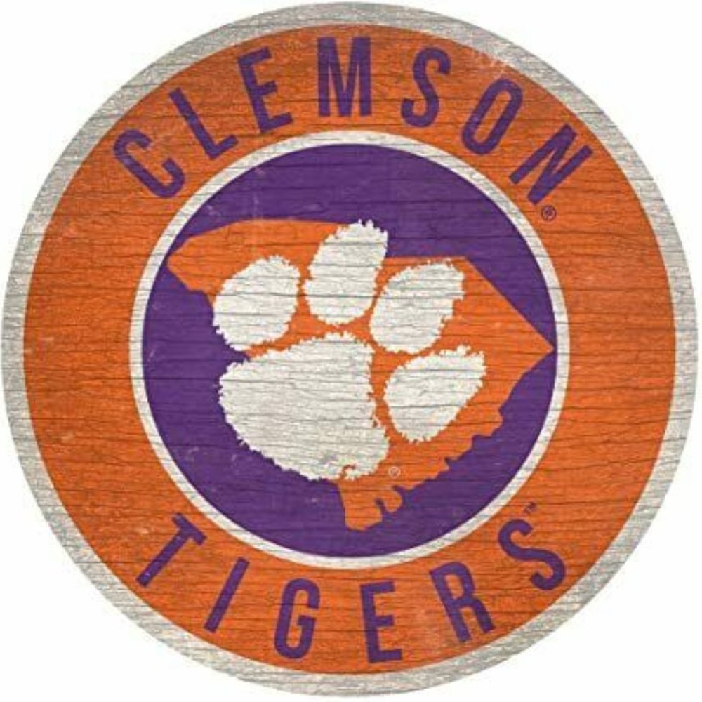 Clemson Tigers 12" Round Wood Signs